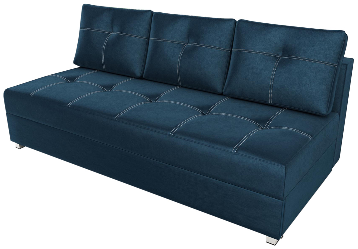 Granatowa trzyosobowa kanapa z funkcją spania CANALE