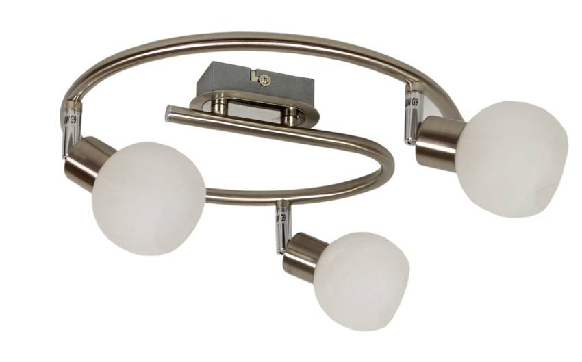Beżowa lampa sufitowa spiralna 3-punktowa do salonu ALABASTER metal-szkło