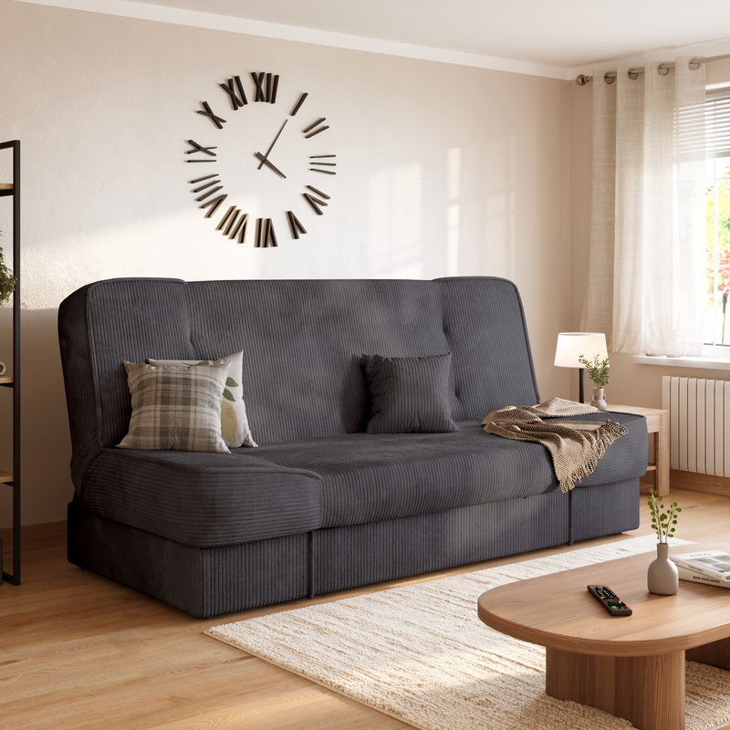 Rozkładana wersalka z funkcją spania i pojemnikiem rozkładana TOLIA szary