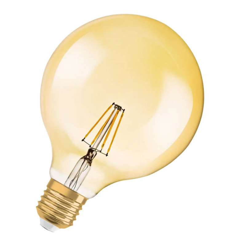 Złota żarówka LED dekoracyjna E27 GLOBE 125 dimmable ciepła 2400K