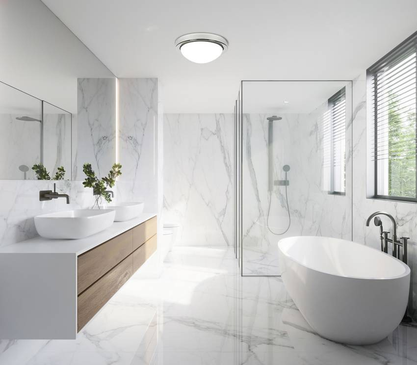 Srebrny plafon sufitowy 32 cm do łazienki RODA metal szkło