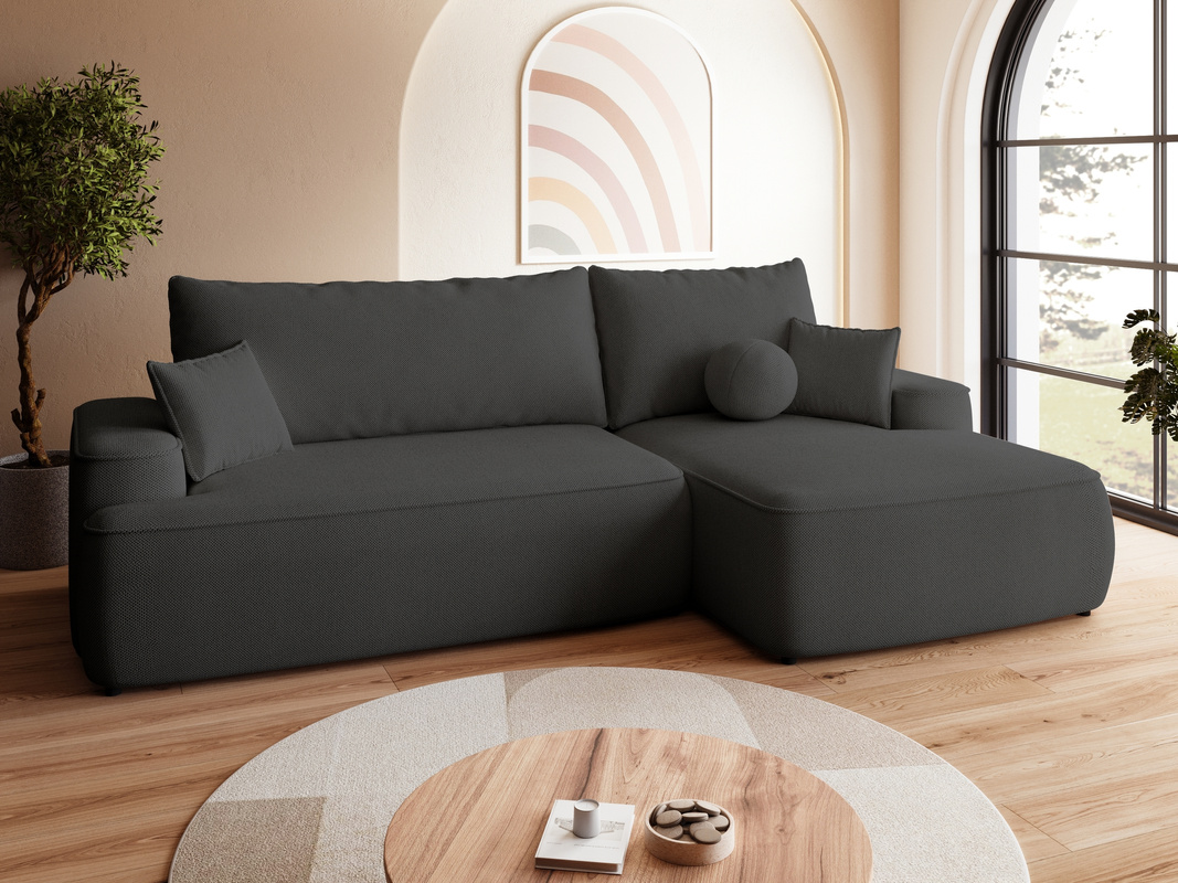 Nowoczesny narożnik do salonu z funkcją spania CARMELLO