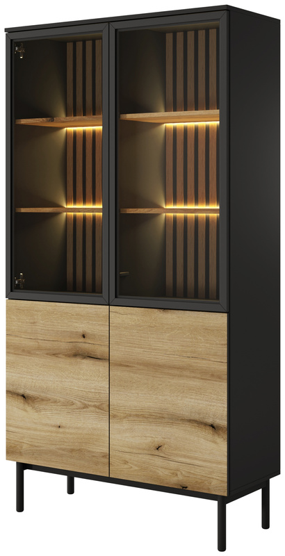 Loftowa witryna na książki przeszklona 100 cm LARINO