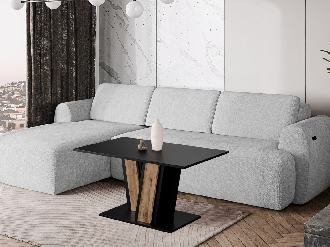 Stolik kawowy do salonu 60x100 cm MASTER czarny dąb wotan