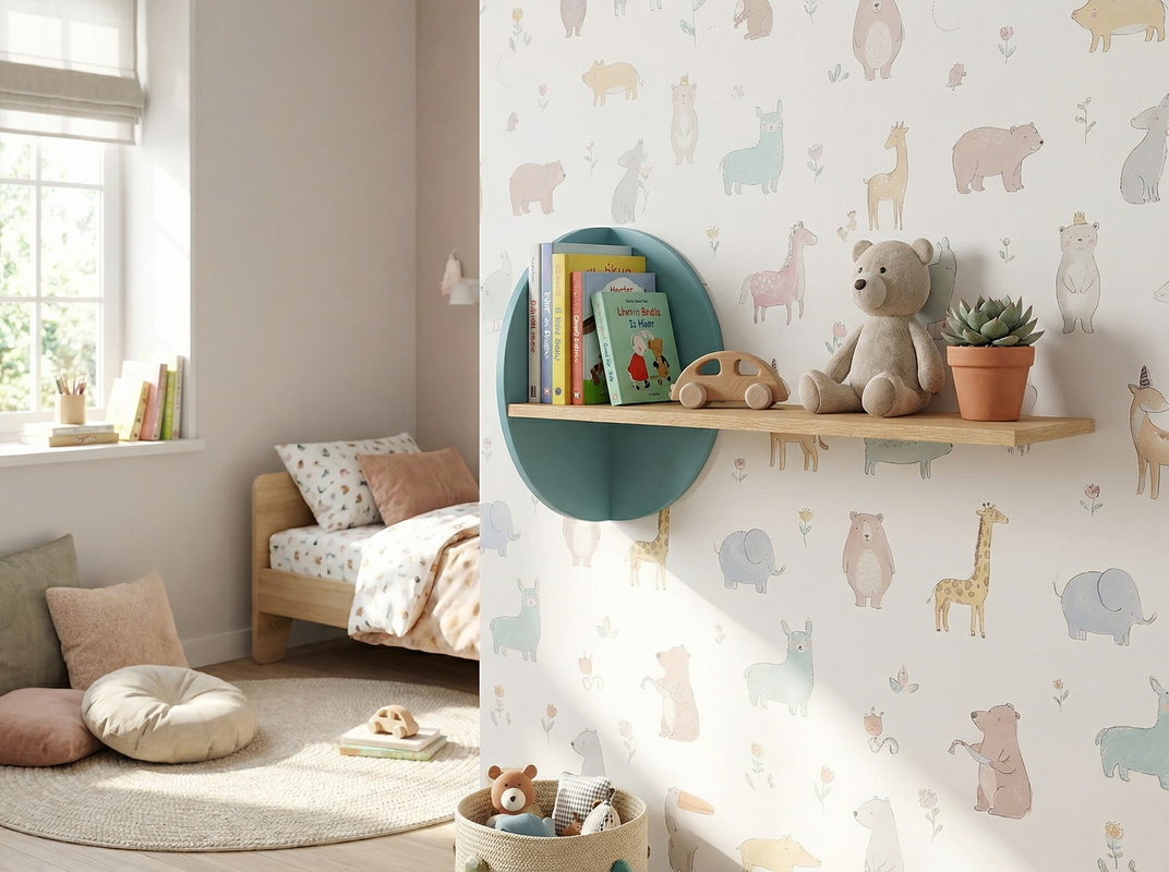 Półka wisząca na książki 82 cm do pokoju dziecięcego narożna LOLLIE