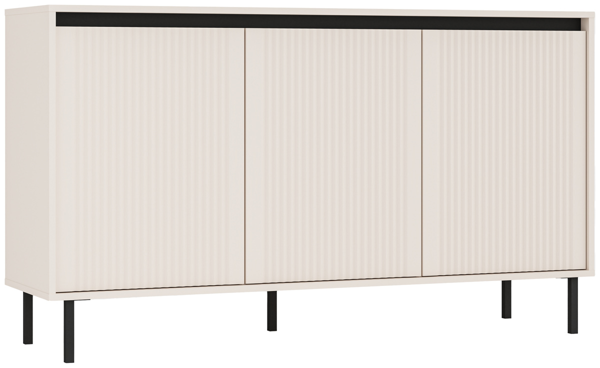 Nowoczesna komoda trzydrzwiowa 148 cm z frezowanymi frontami OMEGA