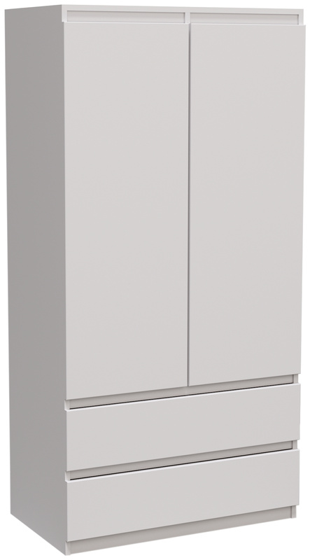 Biała szafa uchylna 90 cm z szufladami i wieszakiem MONTEGO