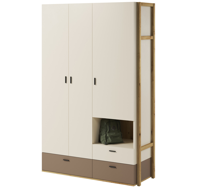 Nowoczesna młodzieżowa szafa z półkami 135 cm LENNY szuflady