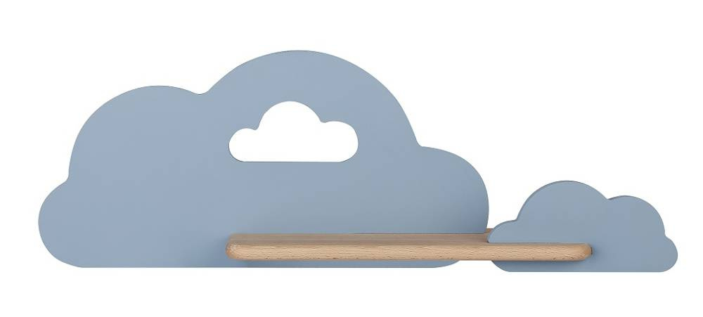 Niebieski kinkiet LED z półką dla dziecka chmurka do pokoju Cloud