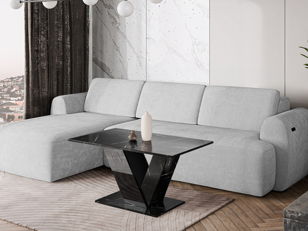 Nowoczesny stolik kawowy do salonu DONIR czarny marmur