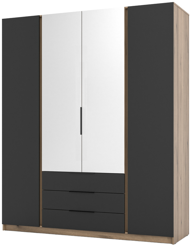 Szafa do sypialni z lustrem i półkami 200 cm KARAT