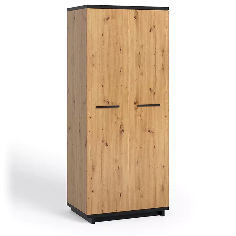 Szafa dwudrzwiowa 90 cm Dąb artisan/czarny ISMENA