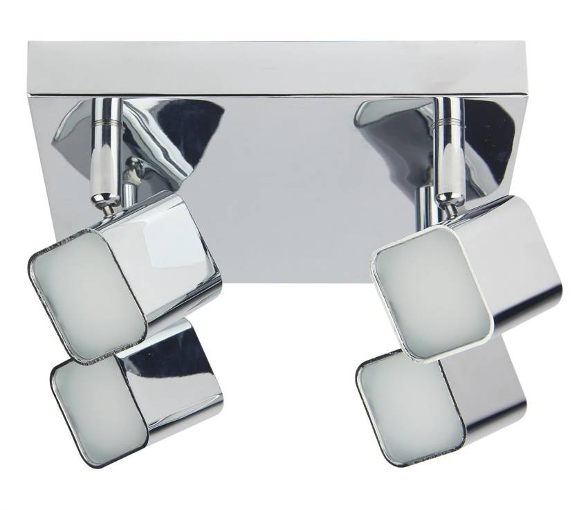 Srebrna lampa sufitowa LED 4-punktowa do salonu FORMA metal