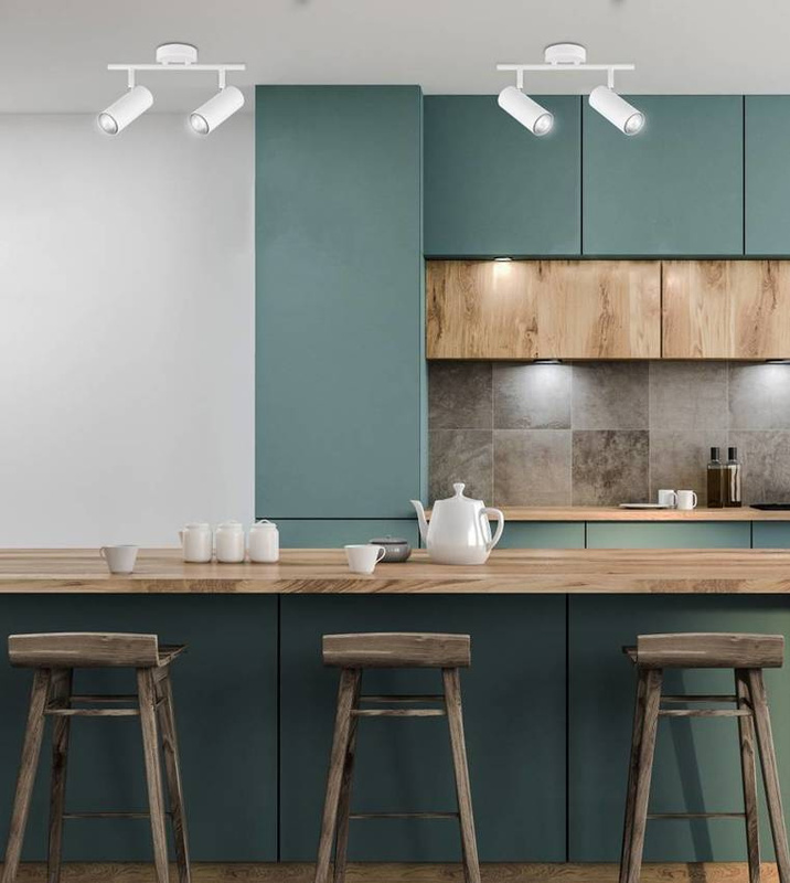 Biała lampa sufitowa spot 2xGU10 do salonu COLLY metal