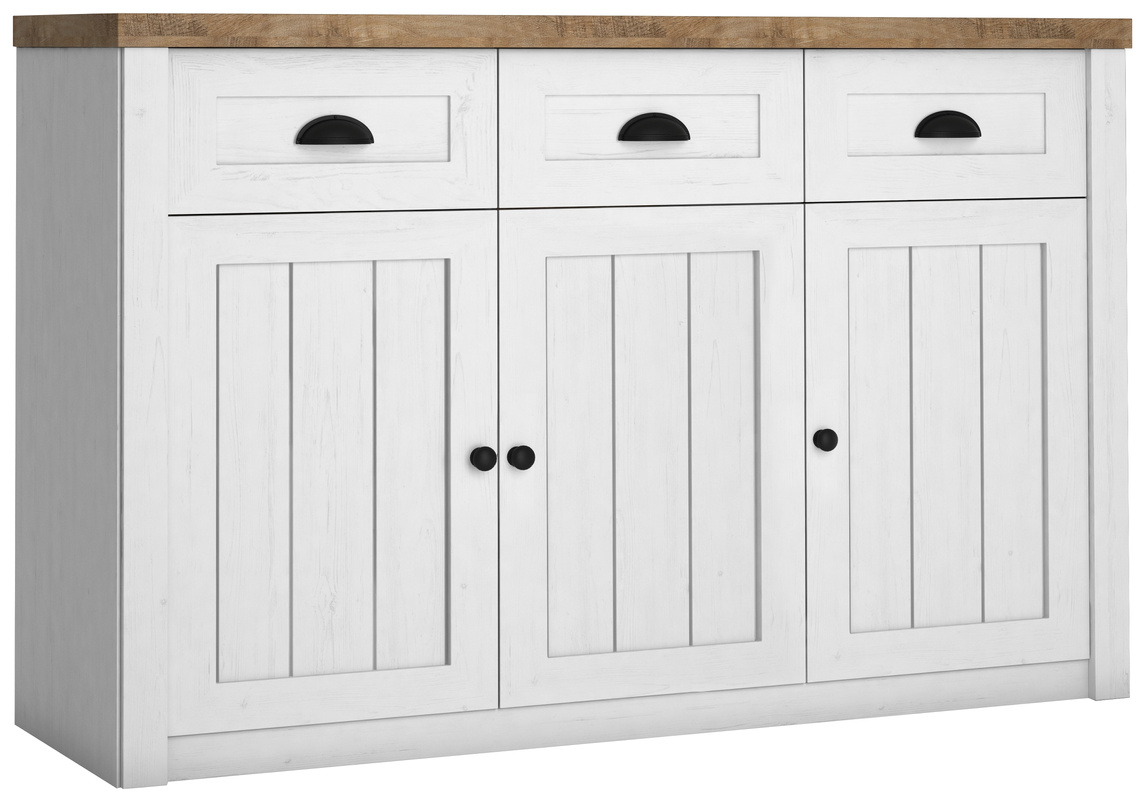 Biała komoda półki szuflady PALAZO