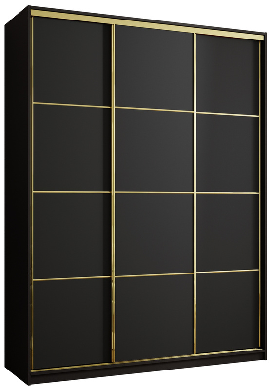 Czarna szafa do przedpokoju 180 cm GOLD NEW MAX