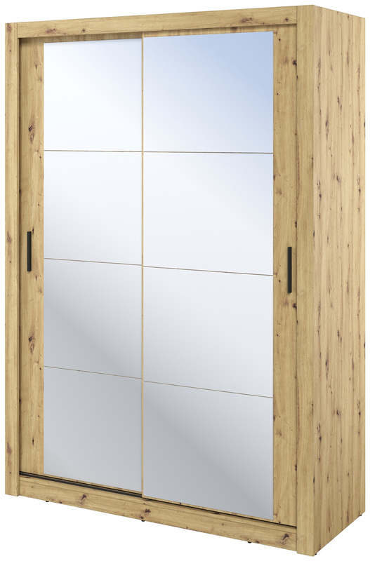 Dwudrzwiowa szafa przesuwna z lustrem 120 cm ARTI z półkami i drążkiem