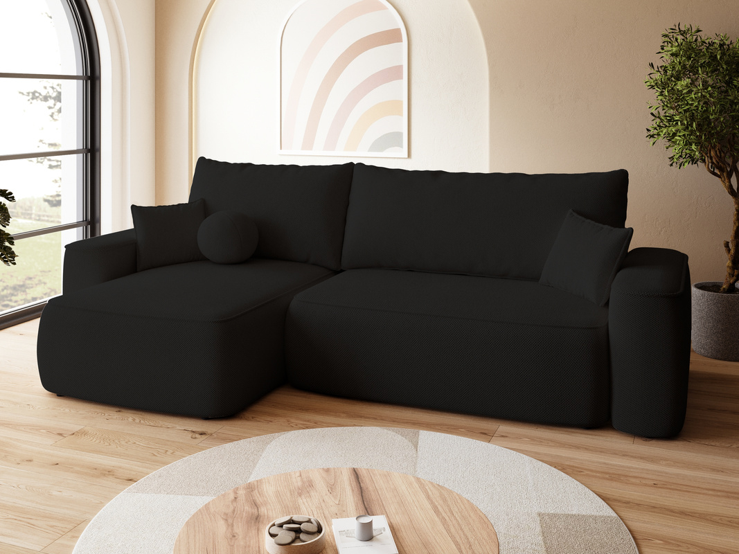 Ciemnoszary narożnik z funkcją spania do salonu CARMELLO DUO