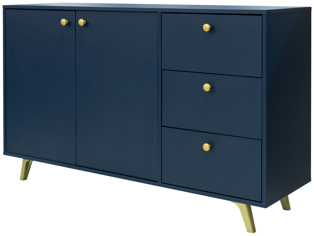 Granatowa nowoczesna komoda z szufladami 140 cm SELMA