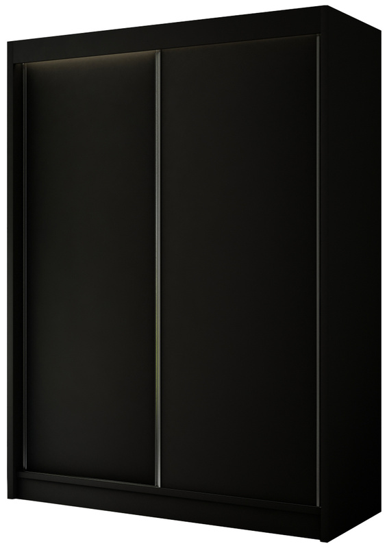 Czarna szafa przesuwna dwudrzwiowa 200 cm BRANDON