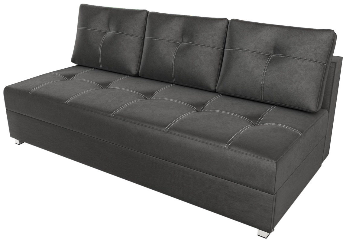 Szara rozkładana sofa do salonu z funkcją spania CANALE