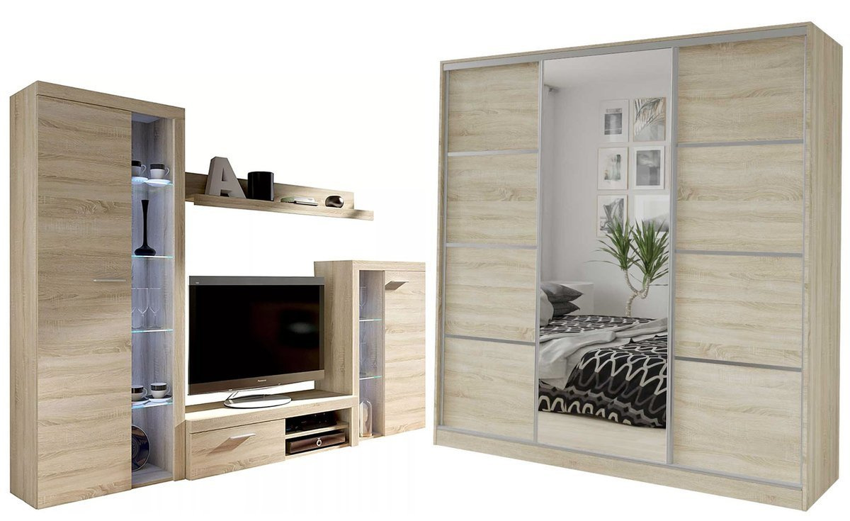 Meblościanka z szafą przesuwną TOP