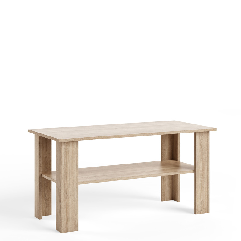 Prostokątny stolik kawowy 100 cm do salonu FIORA z półką dąb sonoma