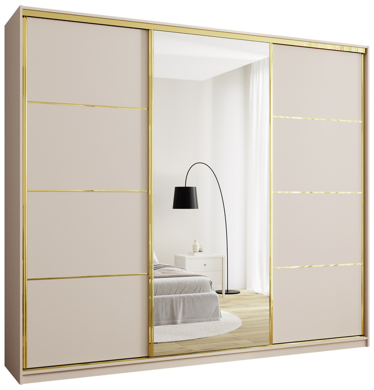 Szafa przesuwna z lustrem 280 cm GOLD NEW MAX