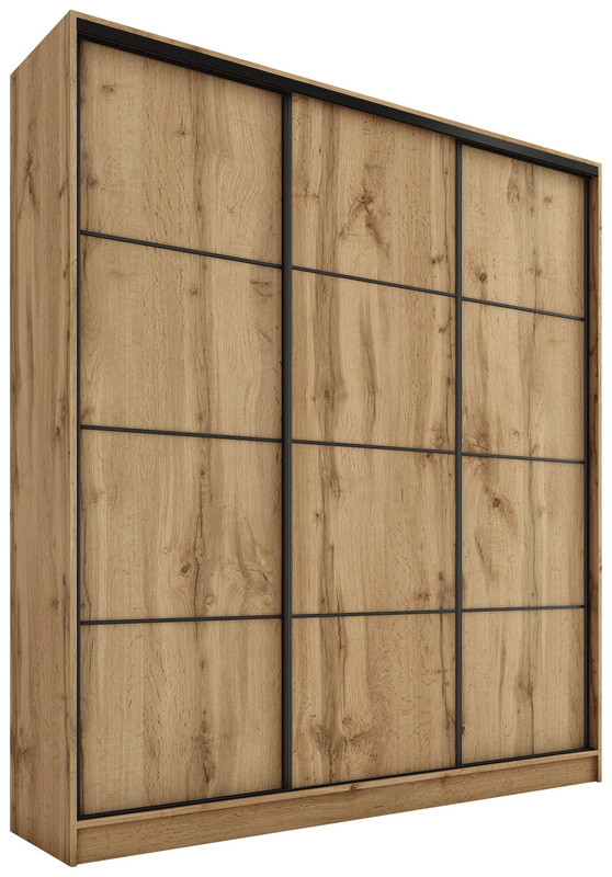 Szafa przesuwna trzydrzwiowa 180 cm LOFT MAX dąb wotan