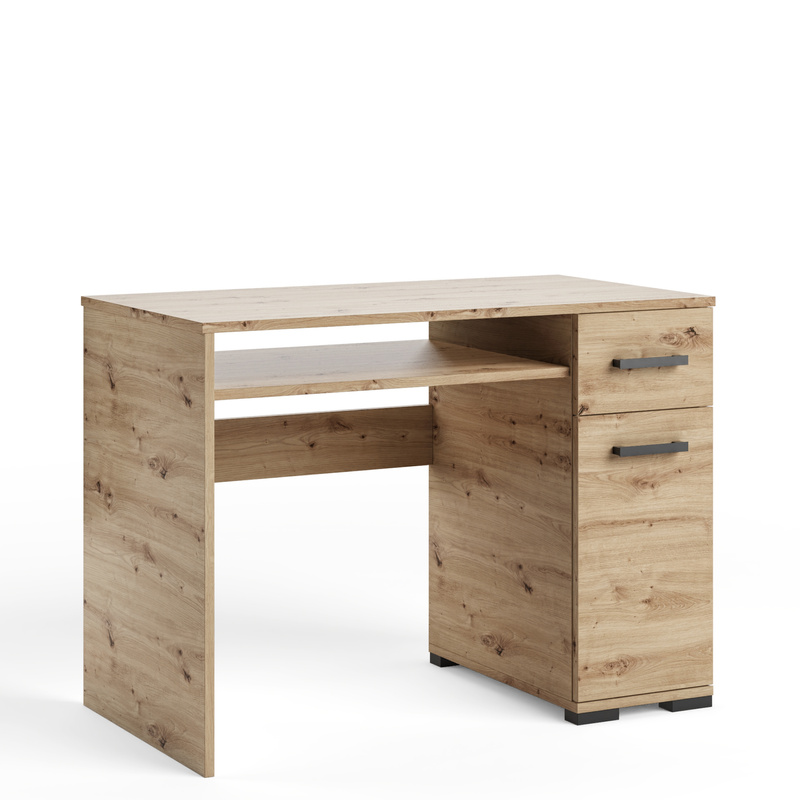 Biurko 90 cm z szufladą do pokoju młodzieżowego FIORA dąb artisan
