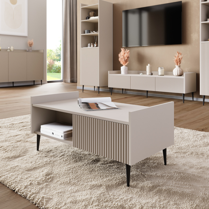 Prostokątny stolik kawowy nowoczesny 100 cm ASPERO kaszmir