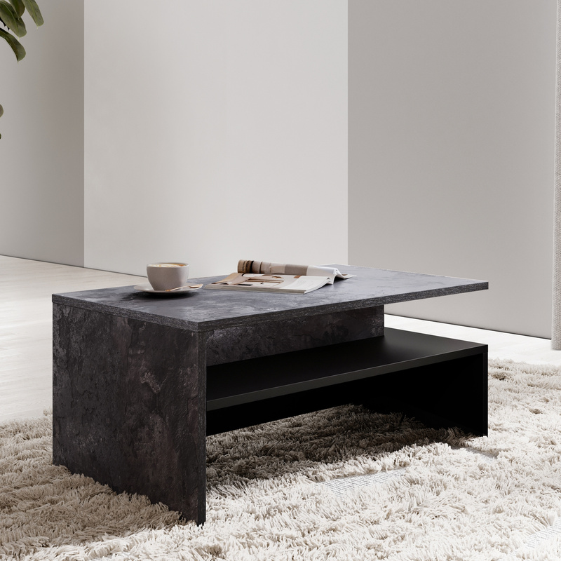 Stolik kawowy nowoczesny beton ciemny BARRET