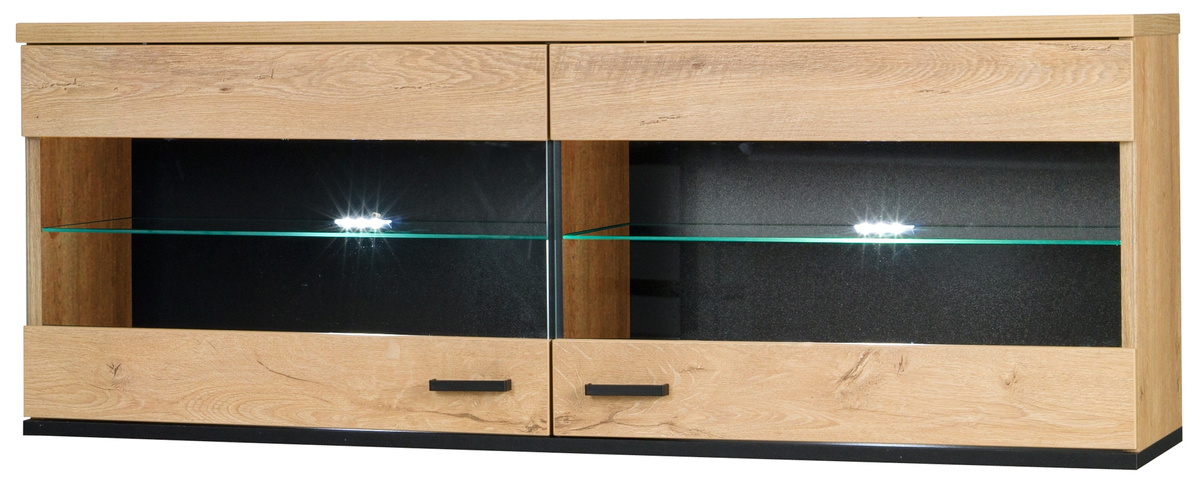 Witryna wisząca szafka 121 cm dąb lefkas jasny JOHNY