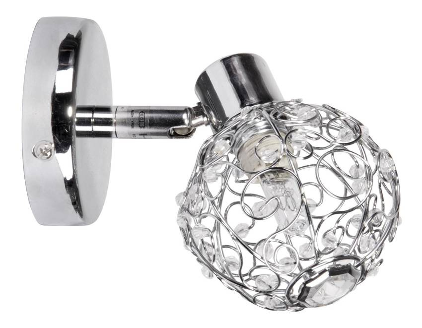 Srebrny kinkiet ścienny spot 1-punktowy do salonu COLLAR metal