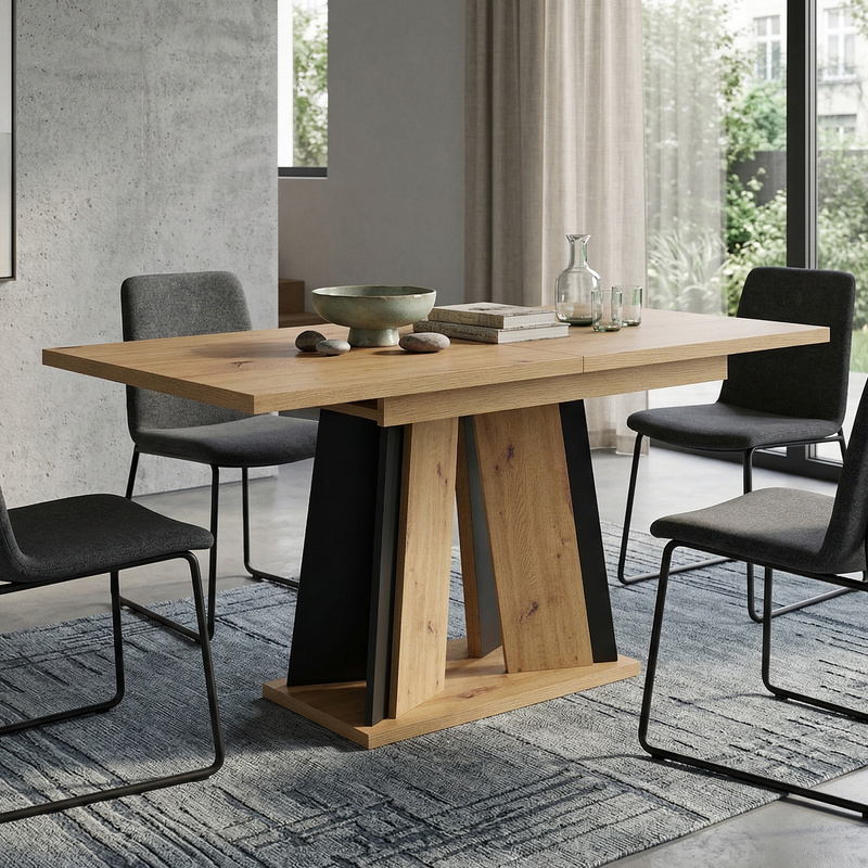 Prostokątny stół rozkładany do jadalni 160x80 cm DENOS