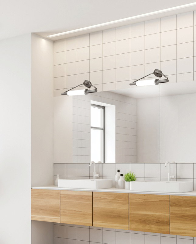 Srebrny kinkiet nad lustro do łazienki 29 cm MAJOR metal szkło