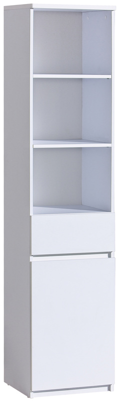 Biały regał na książki do pokoju młodzieżowego 45 cm ANETT