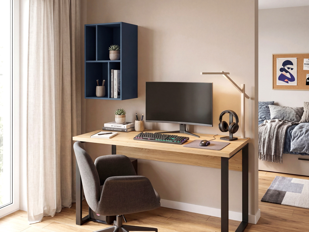 Półka na książki wisząca 45 cm do pokoju młodzieżowego LUMI