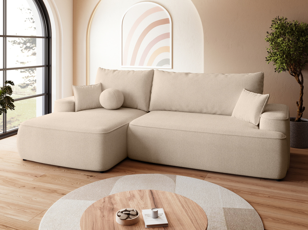 Nowoczesny narożnik z funkcja spania do salonu CARMELLO