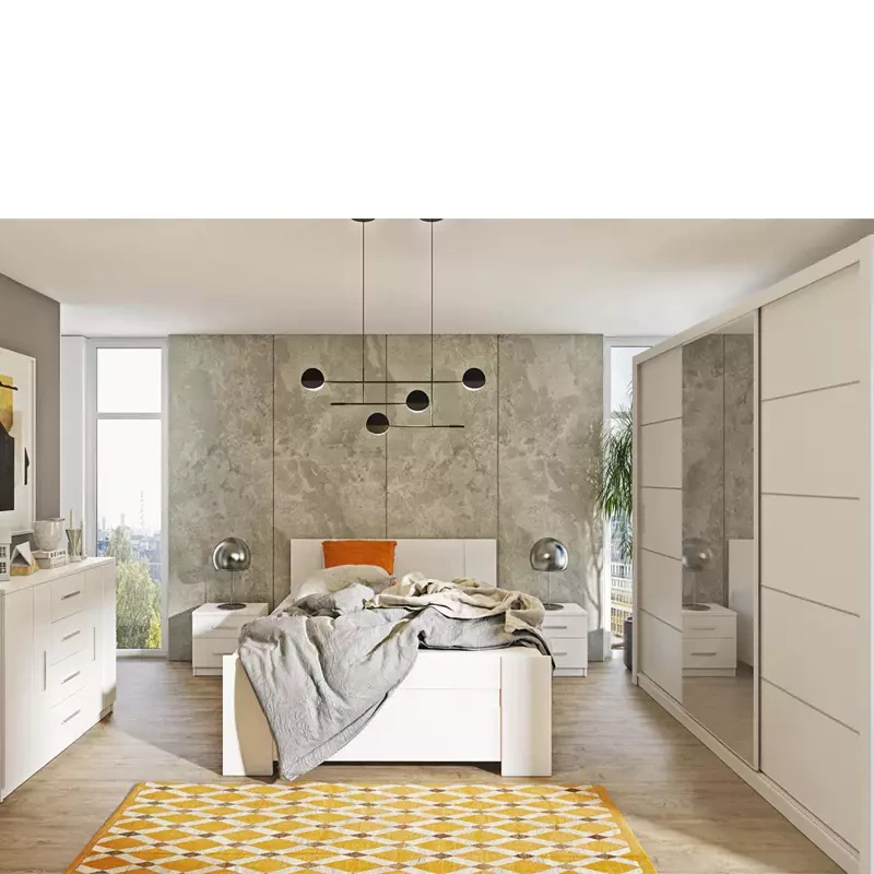 Białe meble do sypialni z dużą szafą BELLA 8