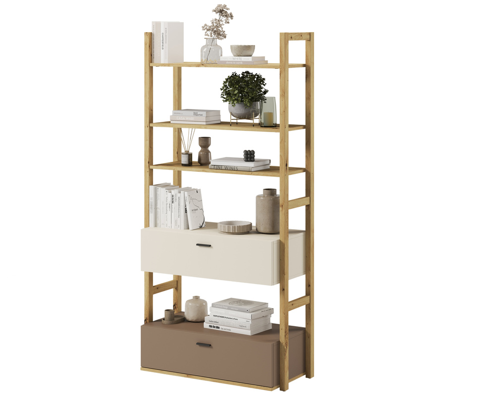 Młodzieżowy regał na książki z szufladami LENNY 85 cm