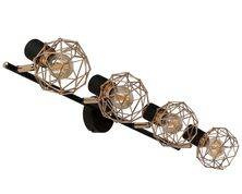 Czarna złota lampa sufitowa listwa 4xE14 nad lustro ACROBAT metal