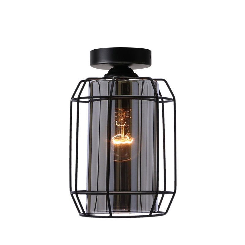 Dymiona lampa sufitowa z kloszem 1-punktowa do salonu JONERA metal szkło