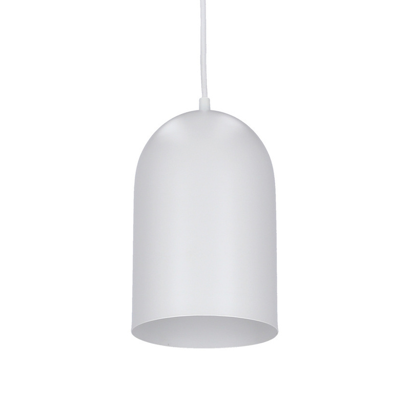 Biała lampa wisząca owalna do salonu 1 płomienna skandynawska