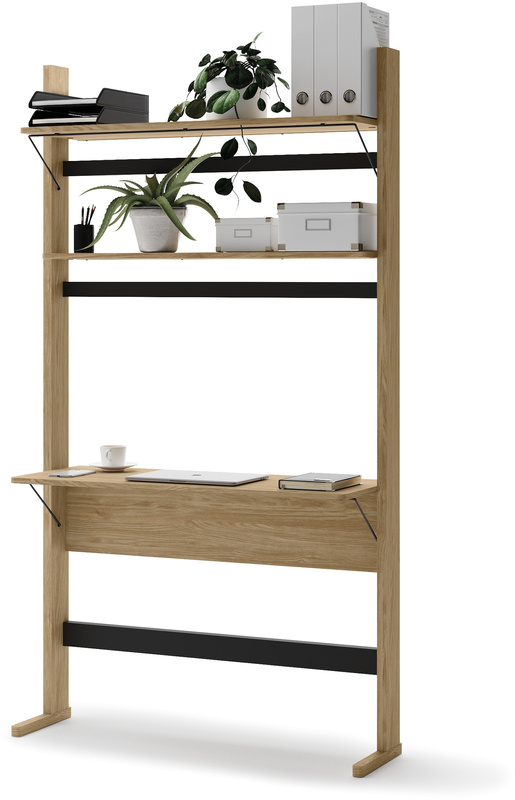Regał z biurkiem 108 cm do pokoju młodzieżowego dąb olejowany OLLIE