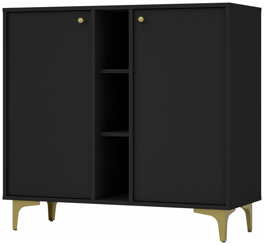 Czarna nowoczesna komoda do salonu 100 cm TOKEN