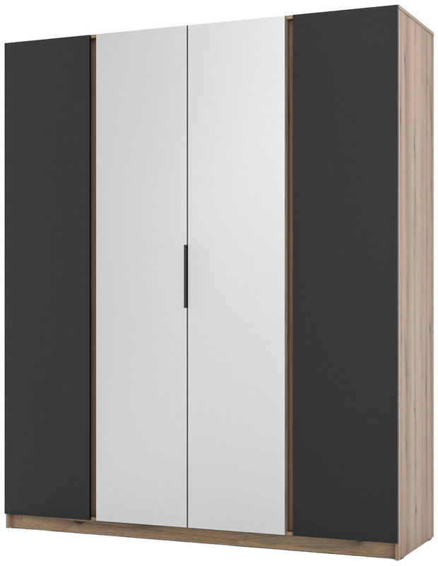 Szafa czterodrzwiowa z lustrem i półkami 200 cm KARAT
