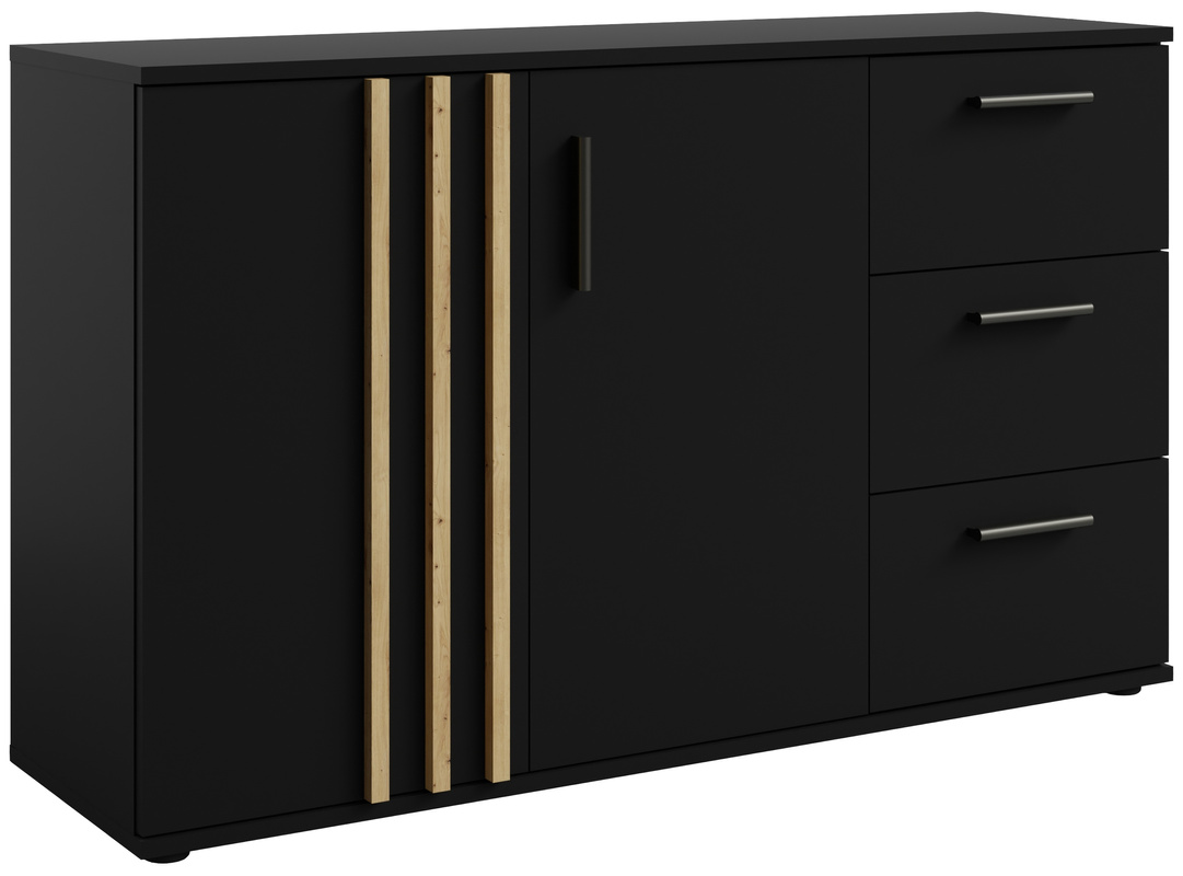 Komoda do salonu 120 cm z szufladami TALLY czarna