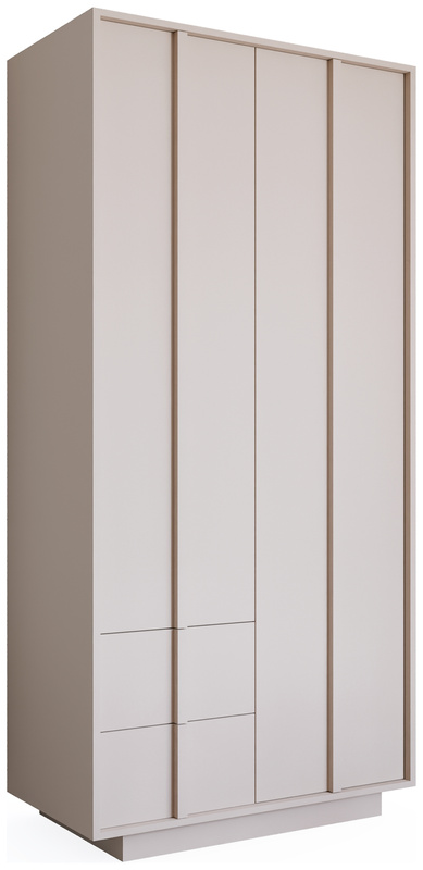 Szafa uchylna z szufladami 96 cm LEXA kaszmir lamele drążek półki