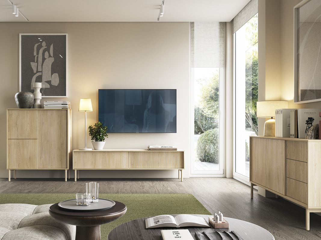 Zestaw mebli do salonu nowoczesny TAMORIS dąb cremona